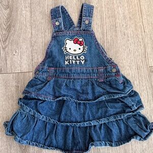 Hello Kitty Blue Denim Ruffle Overall Dress size 2t